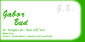 gabor bud business card